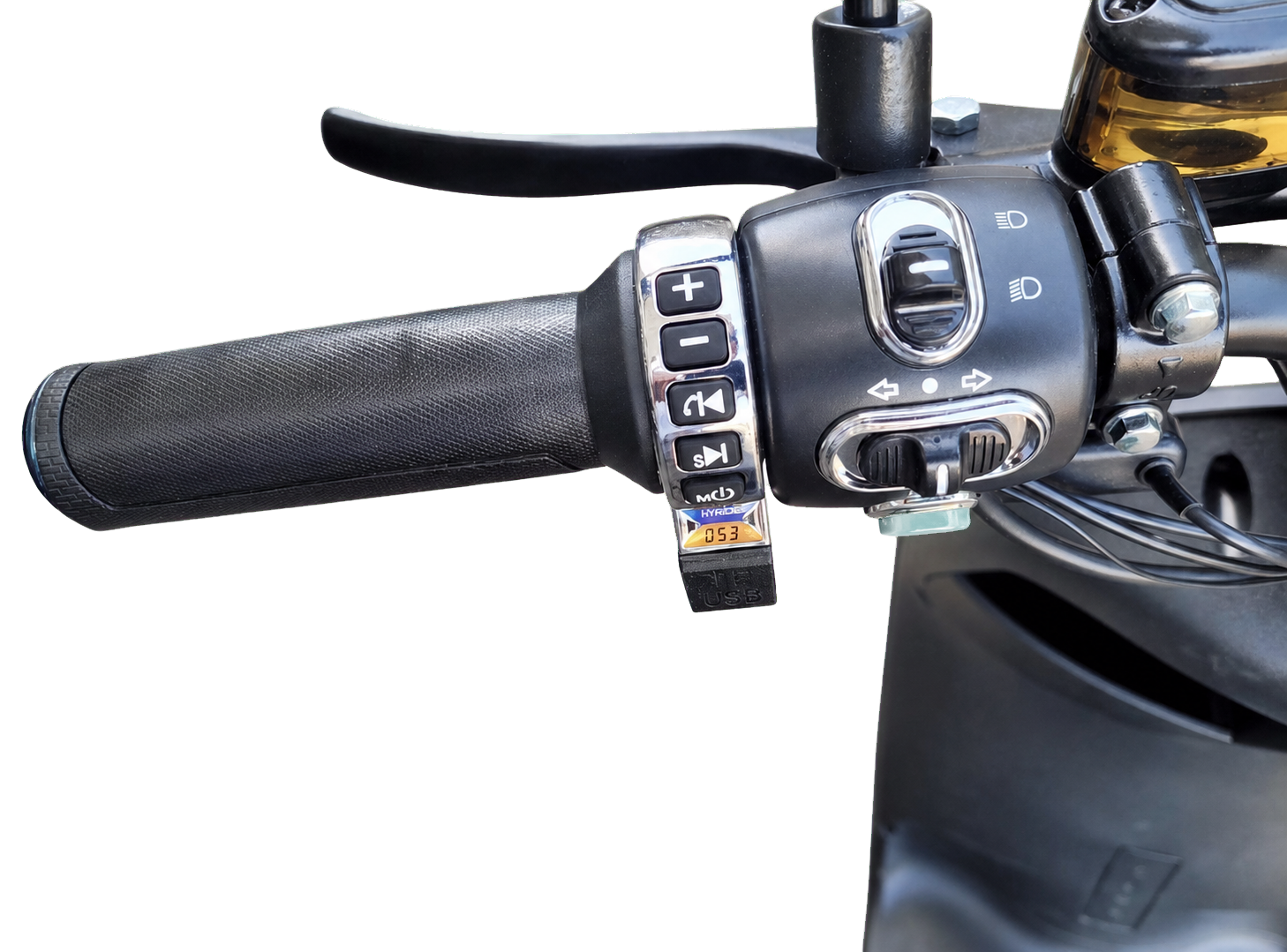 Bluetooth- und Lichtbedienung am linken Griff des City Go RS X3