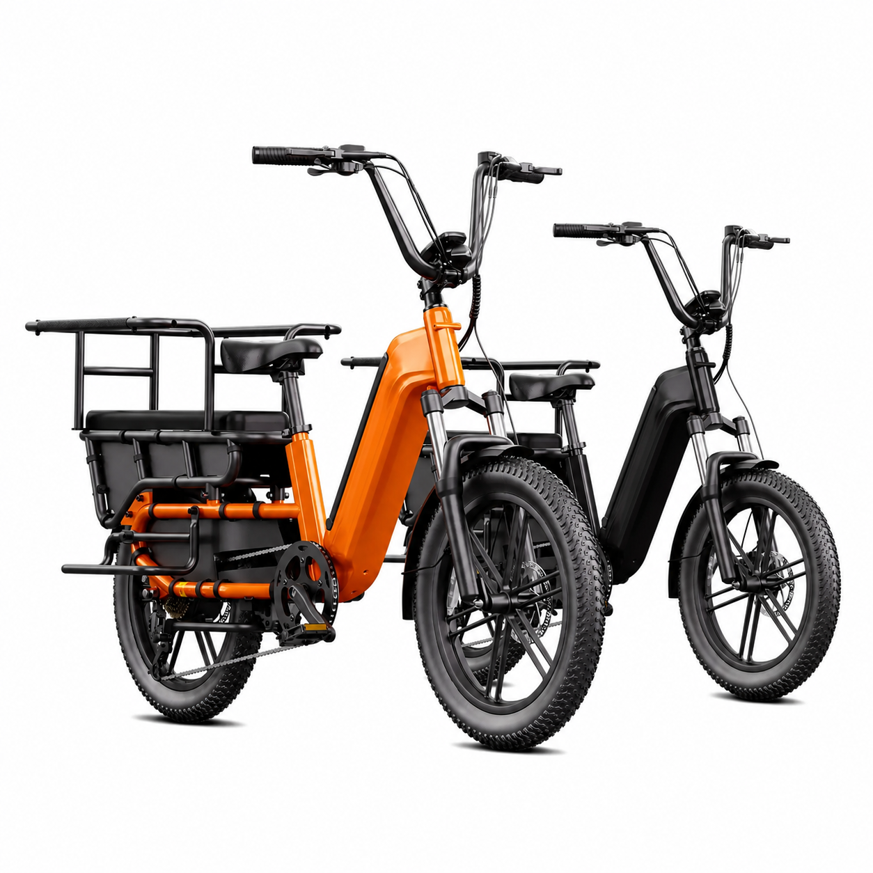 eRides Hove CargoBike in Orange und Schwarz
